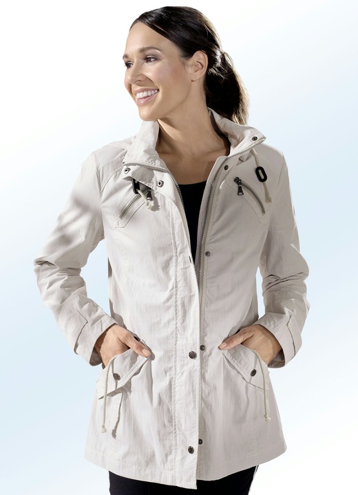 Damen - Jacke mit weitenregulierbaren Ärmelriegeln, in Größe 036 bis 052, in Farbe KITT Ansicht 1
