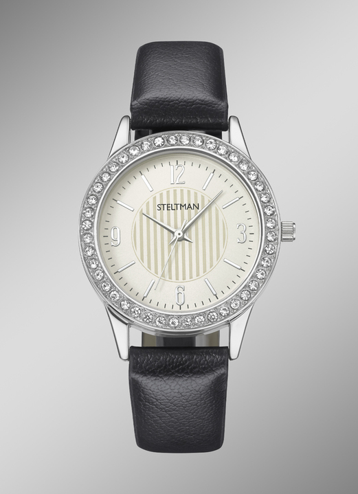 Schmuck & Uhren - Quartz-Damenuhr mit 3 wechselbaren Lünetten, in Farbe  Ansicht 1