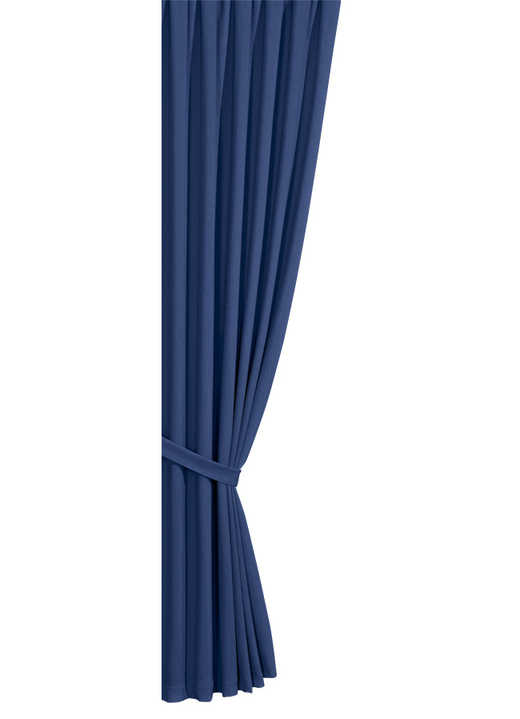 Klassisch - Pflegeleichte Energiespar-Verdunkelungs-Schals, in Größe 119 (H150xB140 cm) bis 271 (H245xB140 cm), in Farbe BLAU, in Ausführung mit Schlaufen Ansicht 1