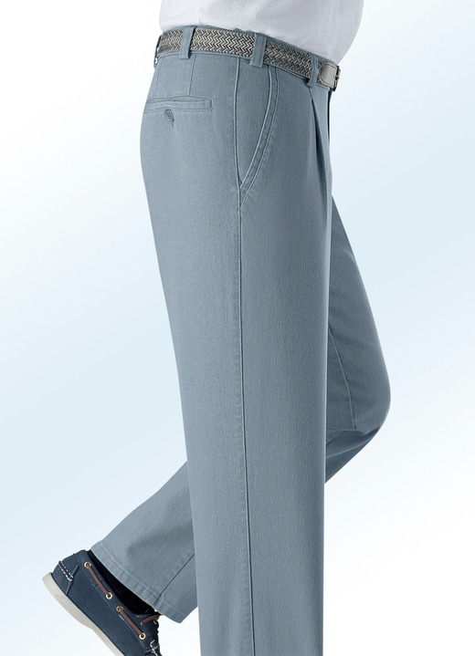 Jeans - Unterbauch-Jeans mit Gürtel in 2 Farben Jeans - Unterbauch-Jeans mit Gürtel in 2 Farben, in Größe 024 bis 060, in Farbe MITTELGRAU