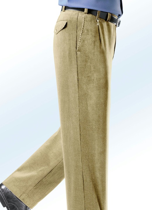 - Cordhose von „Klaus Modelle“ mit Zieranhänger in 4 Farben, in Größe 024 bis 110, in Farbe BEIGE
