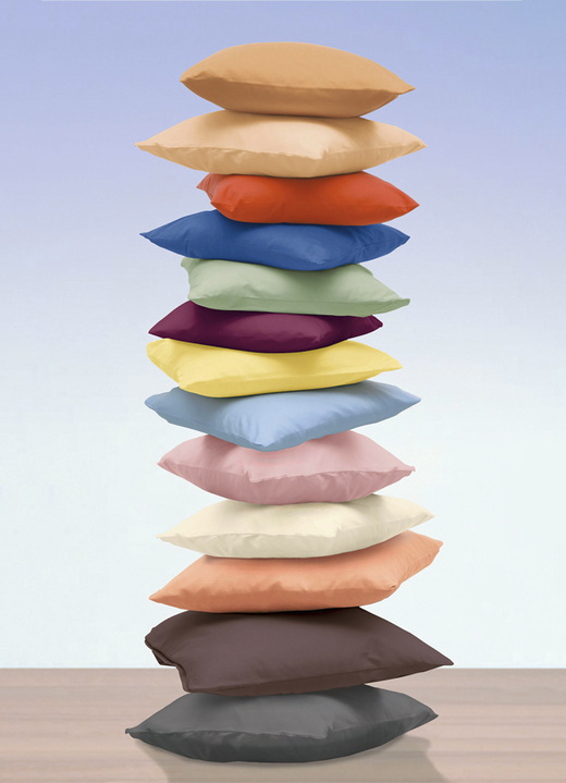 Bettwaren - 2er-Pack Kissenbezüge aus 100% Baumwolle, in Größe 121 (2 Kissenbezüge, 40/80 cm) bis 125 (2 Kissenbezüge, 40/60 cm), in Farbe AQUA