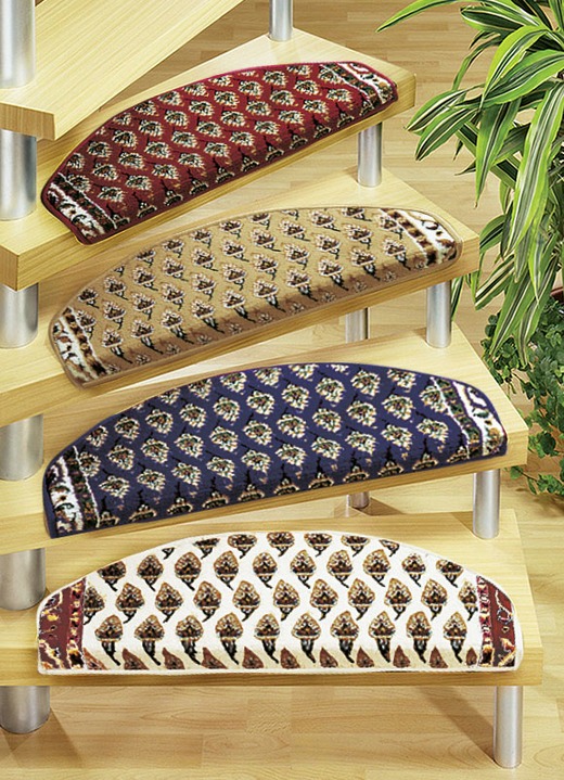 Teppiche - Stufenmatten mit klassischem Mir-Muster, in Größe 151 (Stufenmatten, 2er-Pack) bis 325 (Stufenmatten, 15er-Pack), in Farbe CREME Ansicht 1