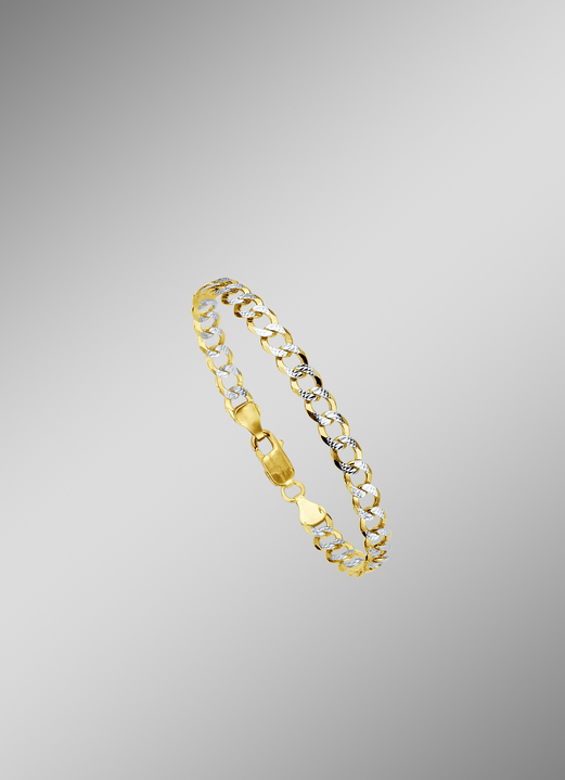 Armbänder - Massive, diamantierte Panzerketten-Garnitur, in Farbe , in Ausführung Armband, Länge 19 cm Ansicht 1