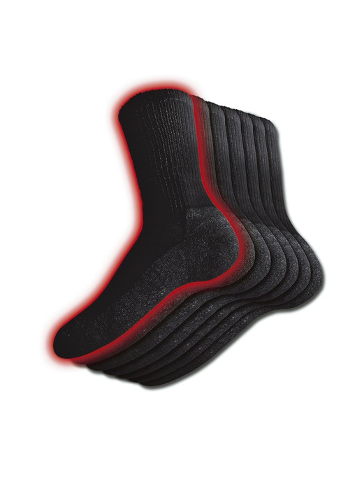 Thermokleidung - Thermosocken, 6er-Pack, in Größe 1 (36–41) bis 2 (42–46), in Farbe SCHWARZ