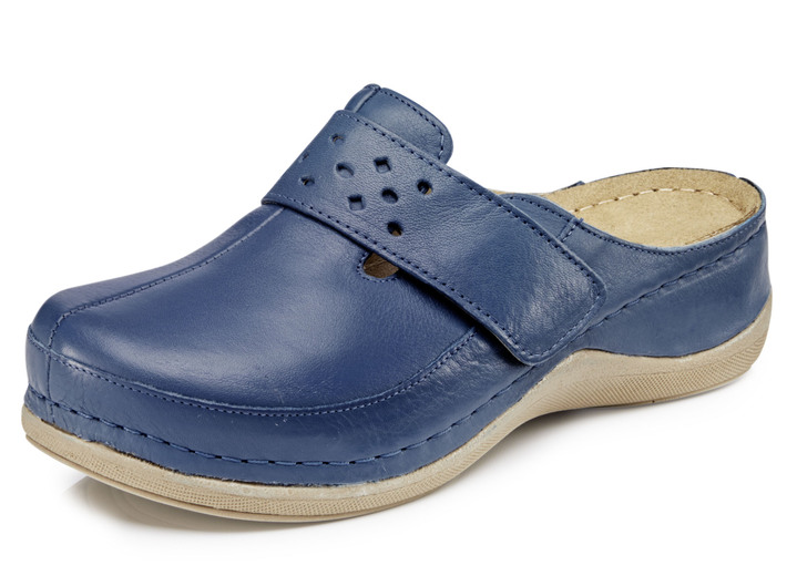 - ELENA EDEN Clog mit Klettverschluss, in Größe 036 bis 041, in Farbe JEANSBLAU Ansicht 1