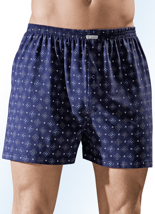 - Viererpack Boxershorts, bunt dessiniert, in Größe 004 bis 013, in Farbe 2X MARINE-BUNT, 2X JEANSBLAU-BUNT