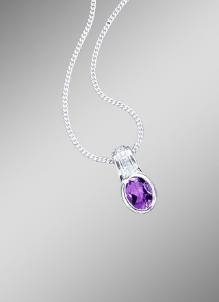 Anhänger mit echt Amethyst und synth. Zirkonia