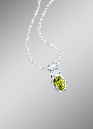 Anhänger mit echt Peridot und synth. Zirkonia
