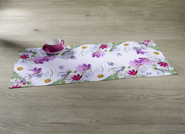 Heimtextilien - Frühlingshafte Tisch- und Raumdekoration mit Blüten-Motiv, in Größe 130 (Deckchen, 35/ 50 cm) bis 404 (Kissenhülle, 40/ 40 cm), in Farbe WEISS/BUNT Ansicht 1