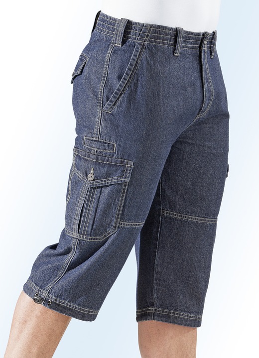 Shorts & Bermudas - Jeans-Bermudas mit Cargotaschen in 3 Farben Shorts & Bermudas - Jeans-Bermudas mit Cargotaschen in 3 Farben, in Größe 024 bis 060, in Farbe JEANSBLAU
