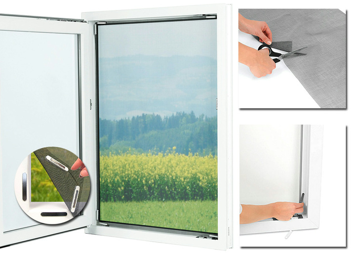 Gartengeräte und Zubehör - Fenster-Moskitonetz mit Magneten, in Farbe SCHWARZ Ansicht 1