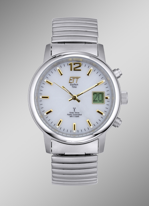 Funkuhren/Solaruhren - ETT-Funk-Solar-Herrenuhr im Titanlook, in Farbe  Ansicht 1