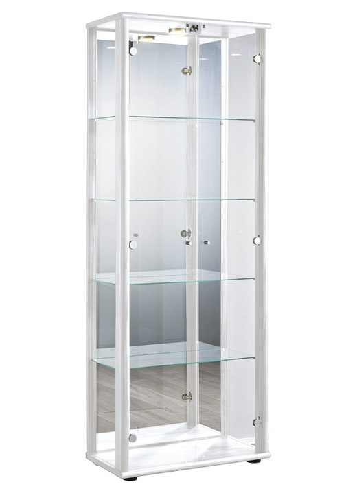 Möbel - Vitrine, 2-türig, mit LED-Beleuchtung, in Farbe WEISS Ansicht 1