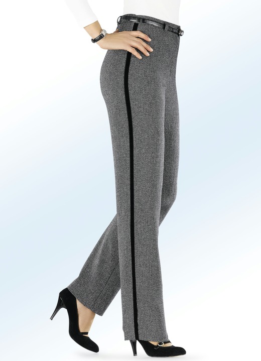 Hosen - Hose mit angesagtem Zierband, in Größe 018 bis 092, in Farbe ANTHR. MEL.