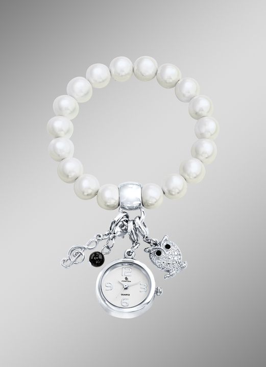 Zugband - Edelstein-Armband mit Charms, in Farbe , in Ausführung Muschelkernperlen Ansicht 1