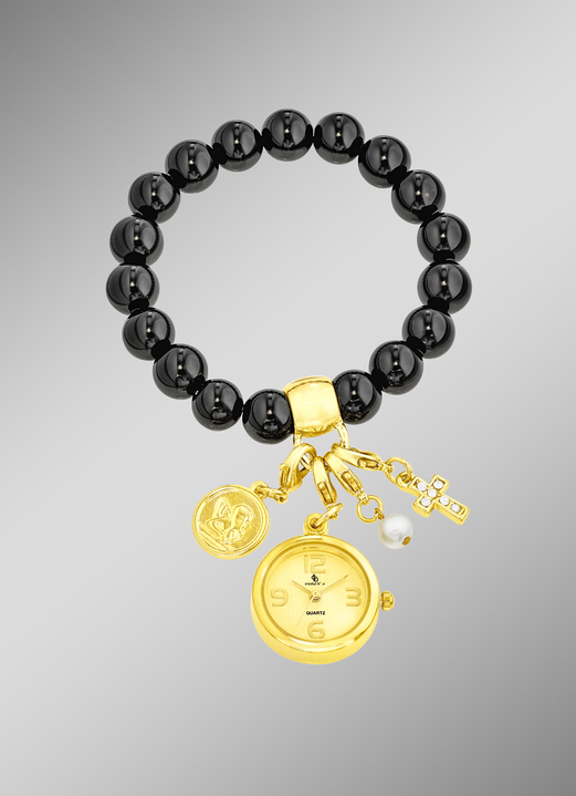 Zugband - Edelstein-Armband mit Charms, in Farbe , in Ausführung Echt Onyx Ansicht 1