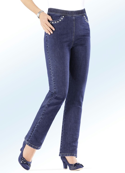 Hosen in Schlupfform - Jeans in komfortabler Schlupfform, in Größe 019 bis 058, in Farbe DUNKELBLAU Ansicht 1