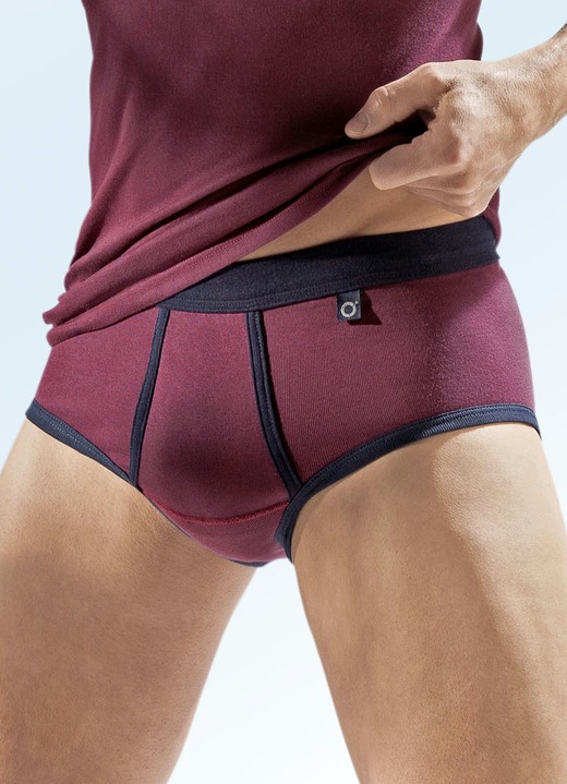 - Pfeilring Dreierpack Slips mit Einfassungen, uni, in Größe 005 bis 013, in Farbe 2X RUBIN-NAVY, 1X NAVY-RUBIN Ansicht 1