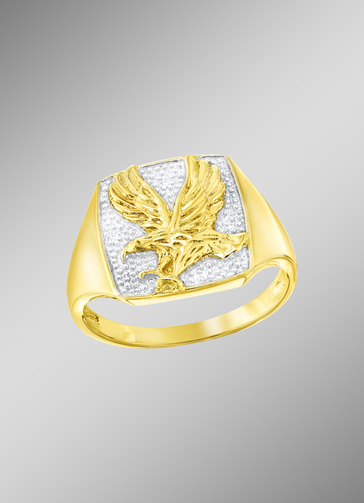 Schmuck & Uhren - Herrenring Adler mit 3 Diamanten, in Größe 180 bis 240, in Farbe  Ansicht 1
