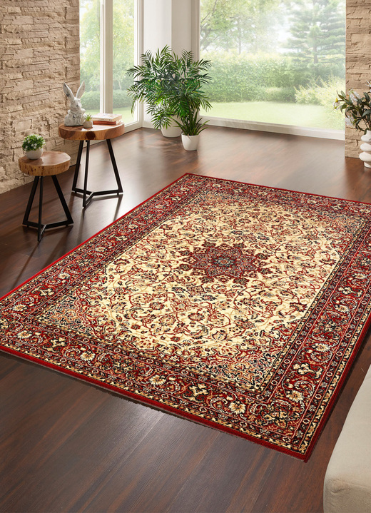 Teppiche - Strapazierfähige Brücken und Teppiche mit besonders hohe Flordichte, in Größe 111 (Brücke, 60x110 cm) bis 252 (Teppich, 165x230 cm), in Farbe BEIGE MEDAILLON Ansicht 1