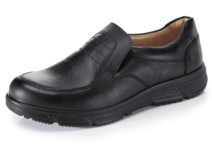 Slipper & Schnürschuhe - GINO GALANTE, bequeme Herren-Slipper, Weite K, mit herausnehmbarem Fußbett, in Größe 039 bis 046, in Farbe SCHWARZ Ansicht 1