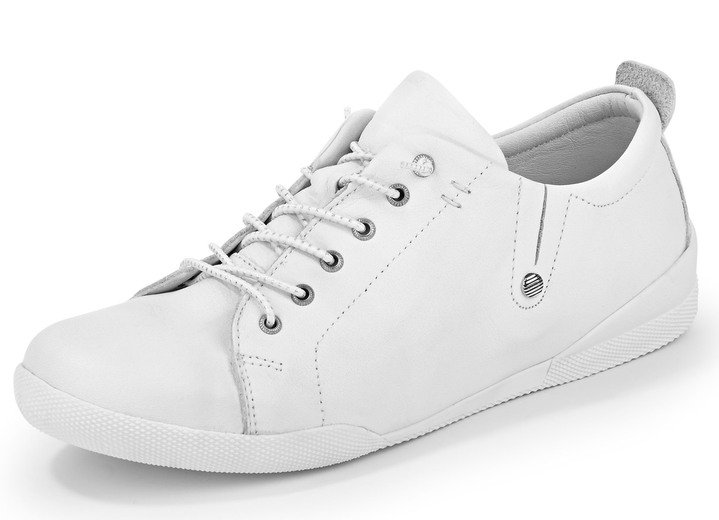 Schuhe - Andrea Conti Schnürschuh aus Rind-Nappaleder, in Größe 036 bis 042, in Farbe WEISS Ansicht 1