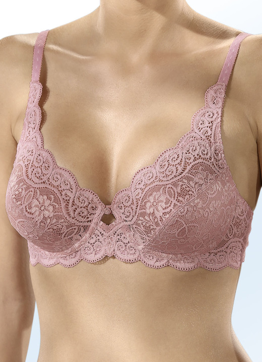 Damenwäsche -  Triumph Amourette Bügel-BH mit Elastikspitze, in Größe 075 bis 100, in Cup B, in Farbe ALTROSA