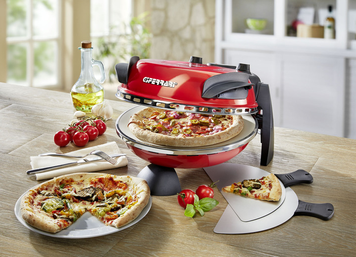 - „G3Ferrari” Delizia - Pizzaofen mit feuerfester Naturstein, in Farbe ROT