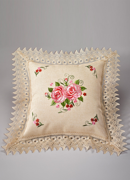 Dekoration - Raumdekoration mit entzückendem floralem Motiv, in Größe 101 (Läufer, 30/ 75 cm) bis 404 (Kissenbezug 40x 40 cm), in Farbe ECRU Ansicht 1