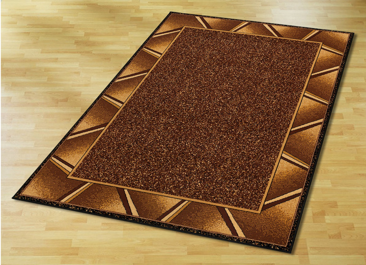 Teppiche - Brücken und Teppiche mit ansprechender Bordüre, in Größe 111 (Brücke, 60x110 cm) bis 298 (Teppich, 280x365 cm), in Farbe BRAUN Ansicht 1