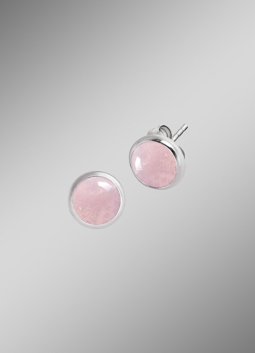 Ohrschmuck - Ohrstecker mit Rosenquarz - Powerful Stone , in Farbe ROSA Ansicht 1