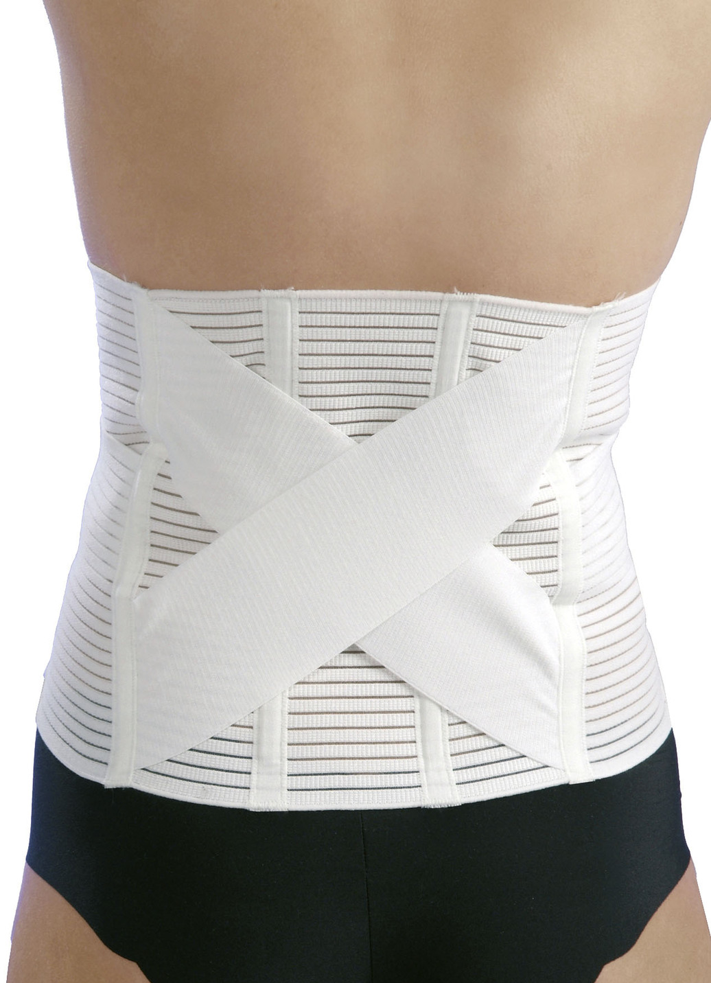 Bandagen - Orthopädischer Bauch- und Rückenstützgürtel mit Outlast, in Größe 001 bis 002, in Farbe WEISS Ansicht 1