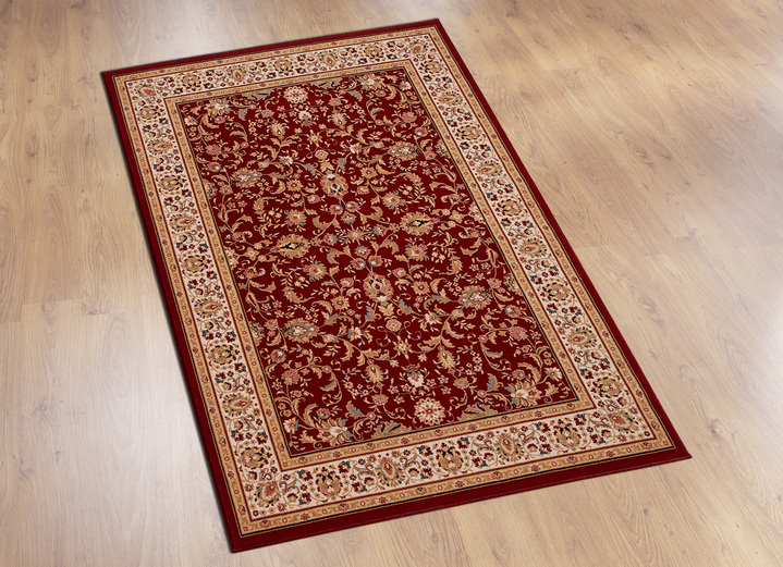 Teppiche - Dicht gewebte Brücken und Teppiche aus 100% Schurwolle, in Größe 101 (Brücke, 50x 80 cm) bis 312 (Teppich, Ø 240 cm), in Farbe ROT MUSTER Ansicht 1
