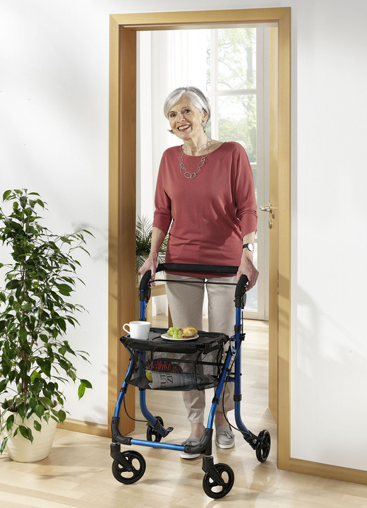 Mobilität - Wohnungsrollator mit Tablett, in Farbe BLAU Ansicht 1
