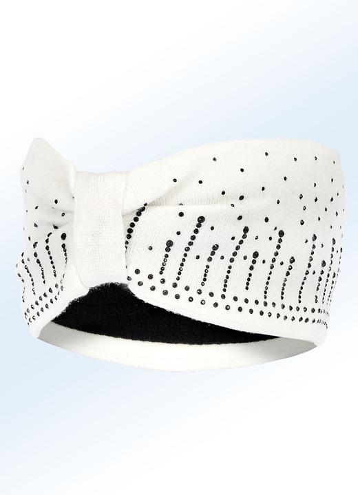 Mützen & Hüte - Elegantes Damen-Stirnband, mit Glitzer-Applikationen Mützen & Hüte - Elegantes Damen-Stirnband, mit Glitzer-Applikationen, in Farbe NATURWEISS