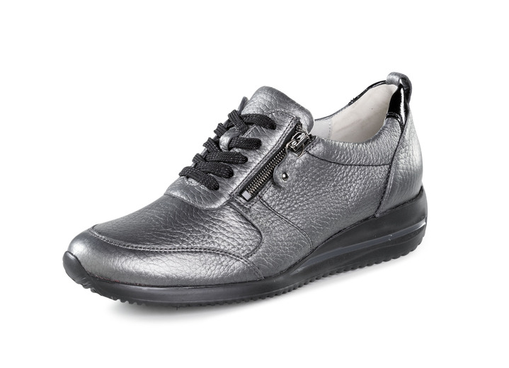 Slipper & Schnürschuhe - Waldläufer, leichte Damen-Sneaker, Weite H, mit herausnehmbarem Fußbett, in Größe 3 1/2 bis 8, in Farbe ALTSILBER Ansicht 1