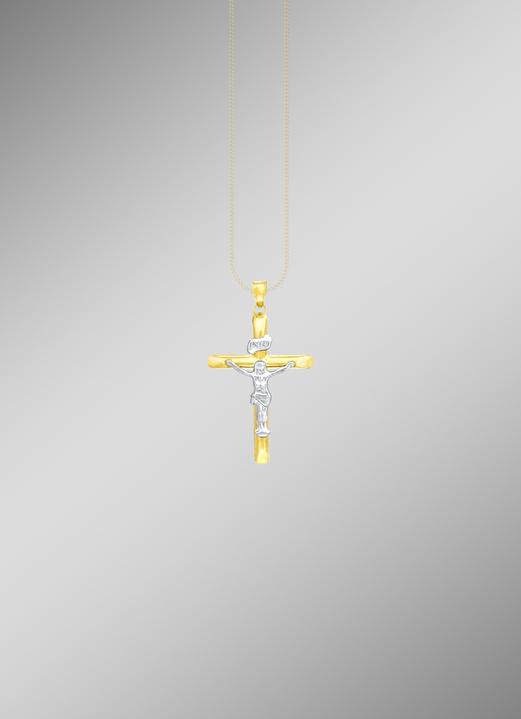 - Klassischer Kreuz Anhänger mit Korpus, in Farbe  Ansicht 1