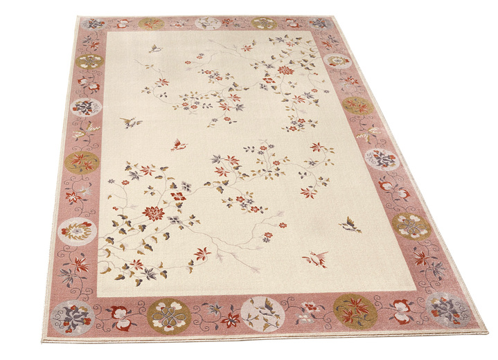Teppiche - Brücken und Teppiche mit Blumen- und Rankenmotiven, in Größe 100 (50x 80 cm) bis 288 (240x340 cm), in Farbe NATUR-ROSÉ Ansicht 1