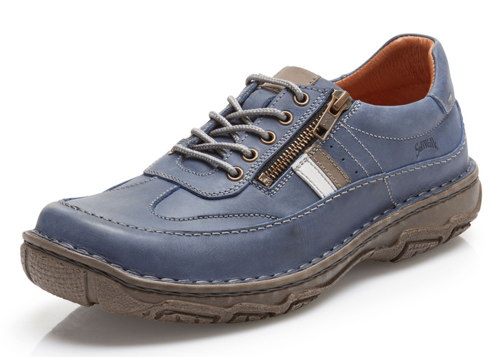 - Schnürschuh mit Kontrast-Besätzen, in Größe 040 bis 047, in Farbe JEANS Ansicht 1