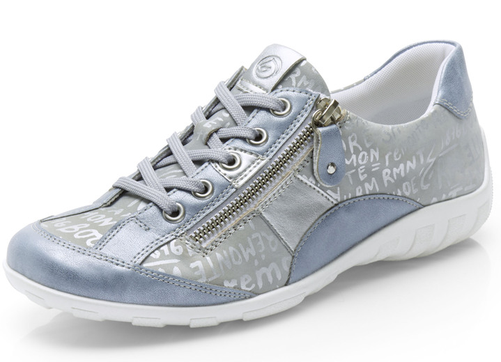 Slipper & Schnürschuhe - Remonte Sneaker mit bedruckten Besätzen , in Größe 036 bis 043, in Farbe HELLBLAU-SILBER Ansicht 1