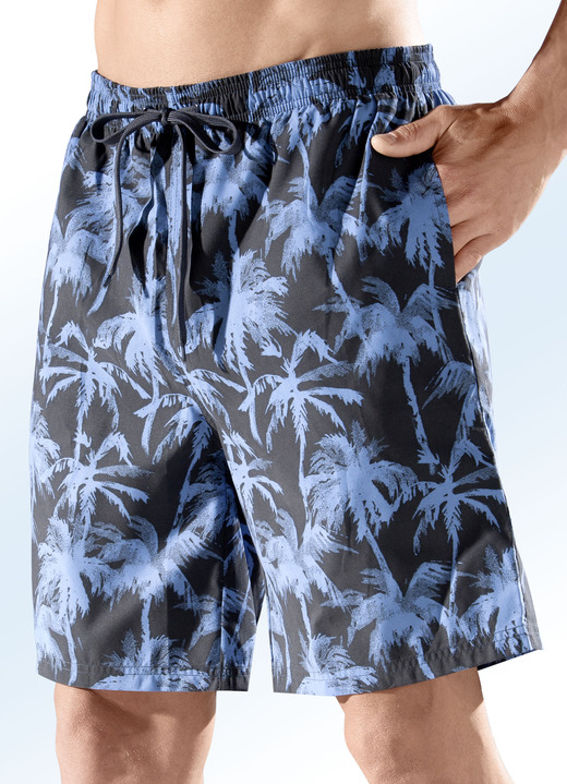 - Badeshorts mit Seitentaschen, Microfaser, in Größe 004 bis 009, in Farbe SCHWARZ-BLAU