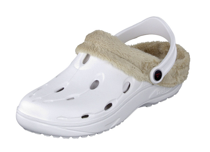 Sandaletten & Pantoletten - Dux Winter Clog: Ihr Lieblingsschuh bei kalten Füßen, in Größe 3XL bis XXL, in Farbe WEISS Ansicht 1