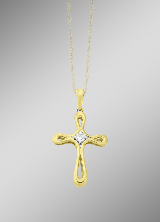- Klassischer Kreuz-Anhänger, in Farbe  Ansicht 1