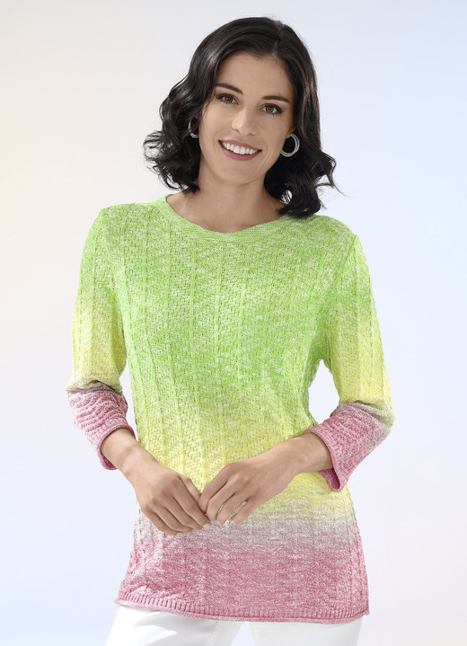 - Pullover mit Melange-Effekten, in Größe 036 bis 052, in Farbe KIWIGRÜN-GELB-MULTICOLOR