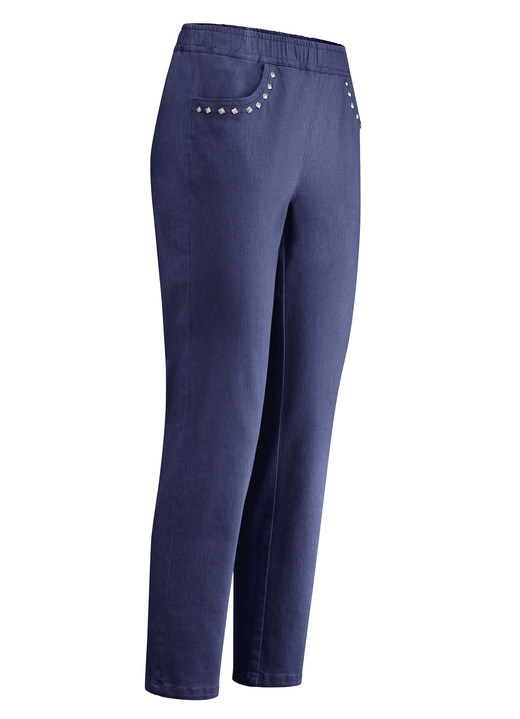 Hosen mit Knopf- und Reißverschluss - Jeans in 7/8-Länge, in Größe 019 bis 058, in Farbe DUNKELBLAU Ansicht 1