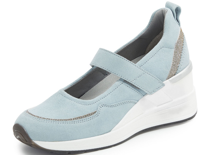 Weite H - ELENA EDEN Spangenschuh mit Glitzereinsätzen, in Größe 036 bis 042, in Farbe BLEU Ansicht 1