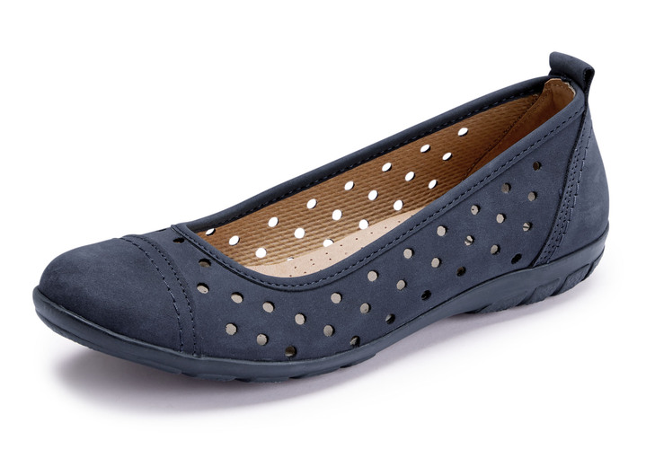 Pumps & Ballerina - ELENA EDEN, sommerliche Damen-Ballerinas, Weite G, mit herausnehmbarem Fußbett, in Größe 036 bis 042, in Farbe MARINE Ansicht 1