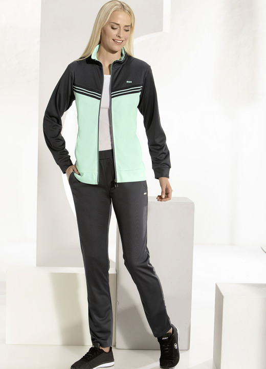 Homewear & Freizeitmode - Freizeitanzug von „LPO“ in 2 Farben, in Größe 019 bis 050, in Farbe MINT-GRAU Ansicht 1