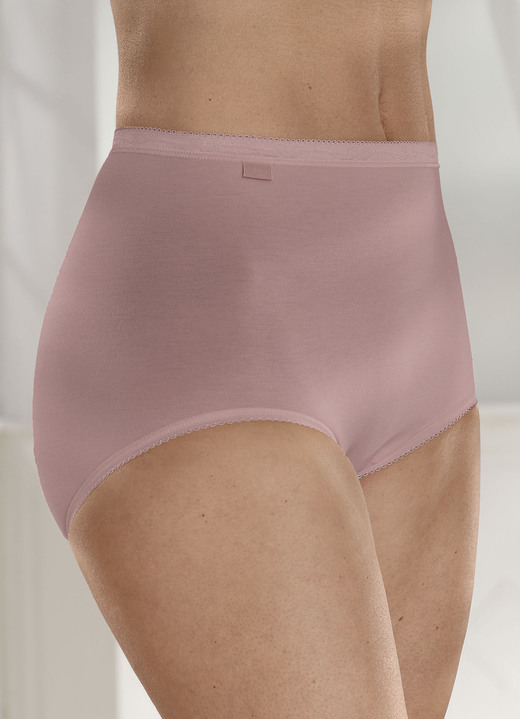 Wäsche - Sloggi Dreierpack Maxi-Slips, in Größe 038 bis 054, in Farbe 1X KAKAO, 1X MARINE, 1X WEISS Ansicht 1
